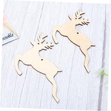 ABOOFAN 10pcs Unfinished Wooden Slices Wood Cutouts Unfinished Wooden Christmas Cutouts Christmas Ornaments Xmas Christmas Deer Pendants Ornament ABOOFAN