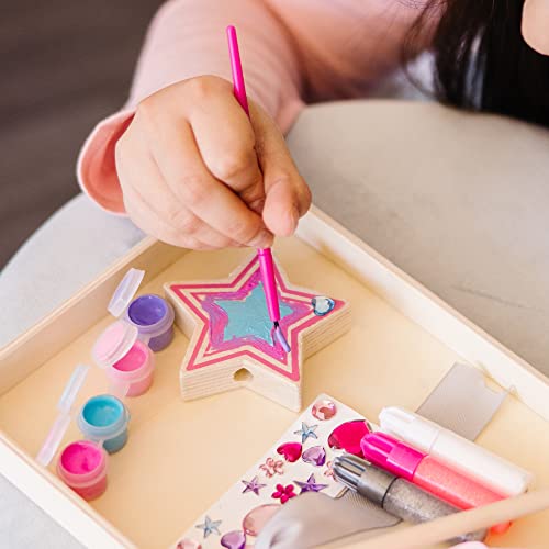 Melissa & Doug Created By Me! Paint & Decorate Your Own Wooden Princess Wand Craft Kit, Pink - Great For Rainy Days, Toys For Kids Ages 4+ Melissa & Doug