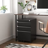 Letaya 3 Drawer Mobile File Cabinet with Lock,Under Desk Metal Filing Cabinets for Home Office Organizer Letters/Legal/A4(Fully Assembled Except Letaya