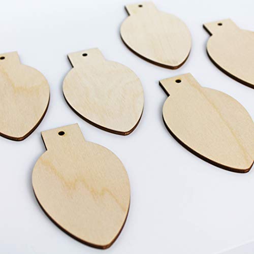 Ornament Light Bulb Cut Out Christmas Unfinished Wood Laser Cut Out Cutout Shape Crafts Sign DIY Ready to Paint or Stain Texan Wood Crafts