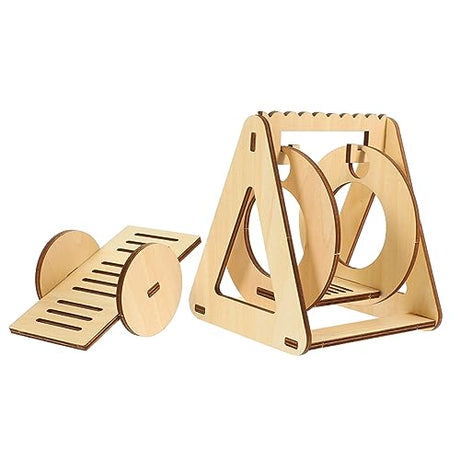 Beavorty 2pcs Props Puzzle DIY Wood Hamster Toy Accessories Guinea Pig Small Animals Hamster Accessories Hamster cage Chinchilla Hamster playthings Beavorty