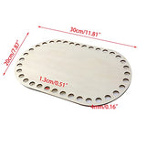 UTALIND 2 Pcs Oval Wooden Basket Bottom Shapers, Blank Hollow Basket Wood Bases for DIY Knitting Crochet Bag Bottom Shaper Craft Making Basket UTALIND