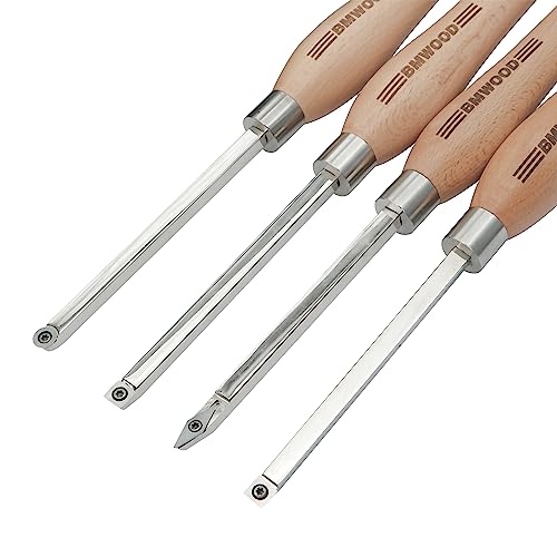 BMWOOD 4PCS Carbide Tipped Chisel Set with 10X10mm Chisel Bar and 320mm Beech Handle…