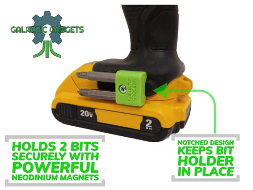 MAGNETIC Bit Holder for DEWALT 20V Drill or Craftsman V20 Drill - Side Mounted - Strong Magnets - Low Profile Design - Galactic Gadgets Galactic Gadgets