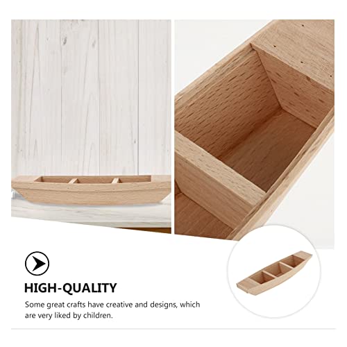 TOYANDONA Wooden Boat Unfinished Wood Boat Canoe Craft Toy Boat Model for Kids Gift Home Office Decoration DIY Project Painting Art - WoodArtSupply