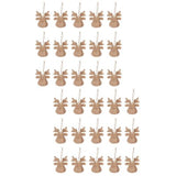 SEWACC 40Pcs Wooden Deer Head Christmas Ornaments Hanging Wooden Blank Reindeer Pendant DIY Unfinished Christmas Tree Hanging Slices with Ropes for SEWACC