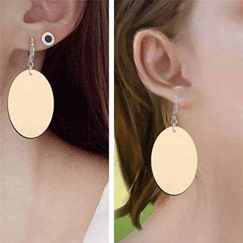 Unfinished Wood Blank Earrings 50pcs Wooden Craft Drop Dangle Earrings for DIY Jewelry Making Materials TOYANDONA