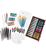 Art Supplies, Deluxe Wooden Art Set Crafts Drawing Painting Kit with 12 Watercolor Paints, 12 Brushes, 2 Sketch Pads, 2 Canvas Boards, Palette, VigorFun