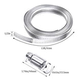 maierke 304 Stainless Steel Hose Clamp Assortment Kit,DIY 13FT Metal Strap + 8 Stronger Fasteners,Adjustable Large Worm Gear Hose Clamps Screw Clamps maierke