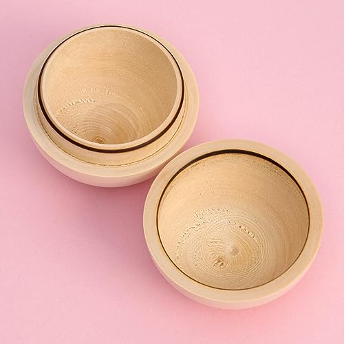 Rustic Woodcraft Supplies - 10 Hollow Wooden Spheres, 2.4 Inch - Unfinished Wood Decor - Wood Spheres for Custom Creations and DIY Projects - WoodArtSupply