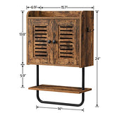 HOOBRO Medicine Cabinet, Double Doors Bathroom Wall Cabinet with Towel Bar, Adjustable Shelf, 2 Hooks, Over The Toilet Storage Cabinet, for Bedroom, HOOBRO