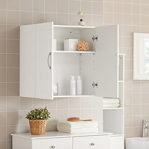 Haotian FRG231-W, White Bathroom Kitchen Wall Cabinet, Garage or Laundry Room Wall Storage Cabinet, White Stipple, Linen Tower Bath Cabinet, Cabinet - WoodArtSupply