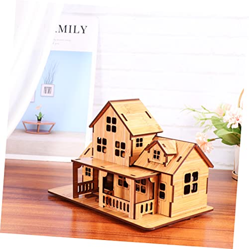 VICASKY Wooden Mini House DIY Mini House Craft Wood Ornaments Unfinished Wood Brain DIY Wood Toy Tiny House DIY for Kids Art and Craft for Kids Toys VICASKY