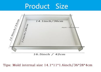 Silicone Epoxy Mold 16 * 12 Inches Large Deep Resin Mold for Cutting Board, River Table, Tray, Coffee Table, Home Decoration