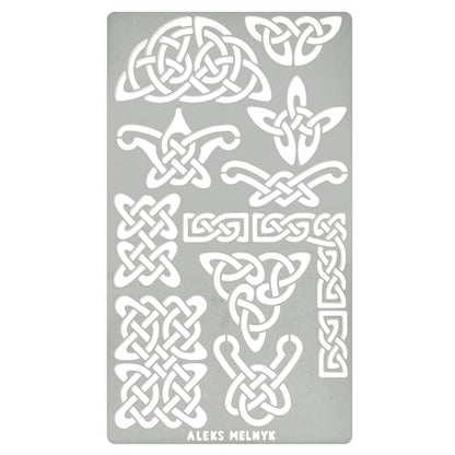 Aleks Melnyk #37.1 Metal Journal Stencil, Pyrography Celtic Patterns, Wicca Stencil, Celtic Knot Stencil, Viking Stencil, Wood Burning Template, Wood - WoodArtSupply