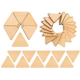 EXCEART 100pcs Wooden Cutouts for Crafts Triangle Wood Cutout Unfinished Painting Wooden Pieces Slices with Hole Pendant Ornaments 40mm EXCEART