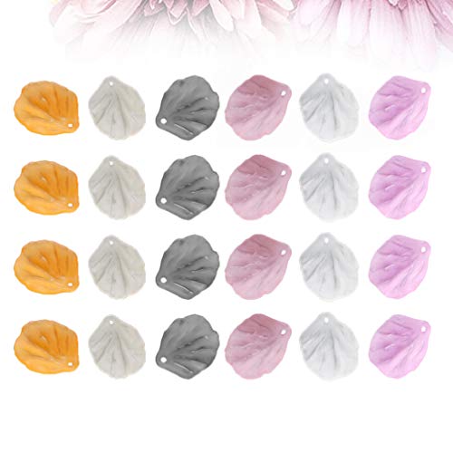 Healifty 200pcs Flower Necklace Jewelry Finding Charms Petal Beads Charms Beaded Earrings Floral Earrings Petals Charms Beads for Jewelry Making Healifty