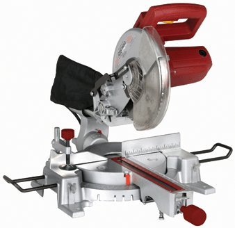 10 Inch Sliding Compound Miter Saw with 45 Degree Bevel and Dust Bag, Extension Bars and Table Clamp