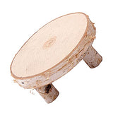 PartyKindom 1Pc Solid Wood Ornaments Candle Holder Wood Slice Table Fruit Tray Cake Stand Wooden Serving Tray Potted Plant DIY Unfinished Wooden PartyKindom