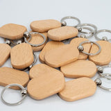 TFoRibbon Blank Wooden Key Tag Key Chain Rectangle Wood Engraving Blanks 20 Pack TFoRibbon