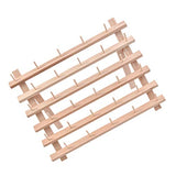 Exceart Thread Storage Rack 30 Spool Cone Foldable Wood Thread Rack Stand Embroidery Machine Holds DIY Bobbin Thread Organizer for Embroidery Craft EXCEART
