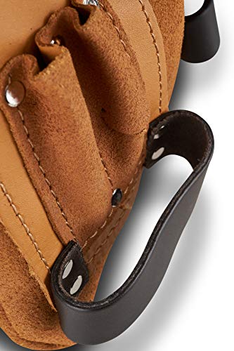 AWP Classic Leather Tool Pouch, Crafted from Premium Top-grain Leather, Compatible with Work Belts Up to 3 Inches Wide, Tool Belt Accessory, Tan - WoodArtSupply