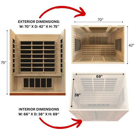 Dynamic Bergamo 4-Person Low EMF Far Infrared Sauna Maxxus Sauna