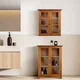 Teamson Home Avery Wooden Over The Toilet Bathroom Removable Wall Medicine Cabinet with 2 Adjustable Shelves 3 Storage Spaces 2 Glass-Paneled Doors Teamson Home