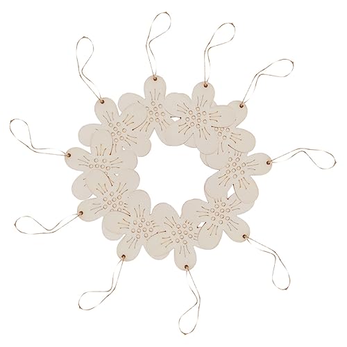 Gogogmee 10 Sets Easter Ornaments Sunflower Wood Cutout Easter Unfinished Wreath Easter Hanging Ornament Rabbit Decorations for The Home Easter Gogogmee