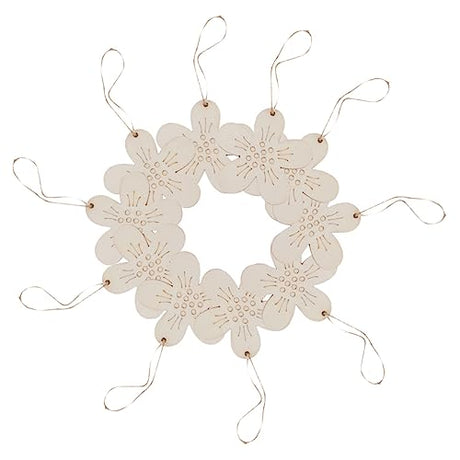 Gogogmee 10 Sets Easter Ornaments Sunflower Wood Cutout Easter Unfinished Wreath Easter Hanging Ornament Rabbit Decorations for The Home Easter Gogogmee