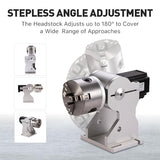 Cloudray 3-Jaw,Chuck Rotary Attachment,Axle Height 5inch Nema 23 Stepper Motor,Reducing ratio 1 for Fiber Marking Machine Engraving Machine (RA-A D80 Cloudray