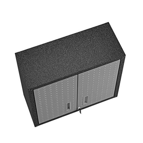Manhattan Comfort Fortress Floating Garage Storage Cabinet, Black/Grey Manhattan Comfort
