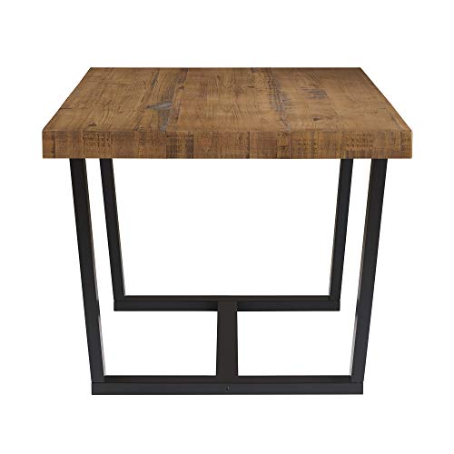 Walker Edison Andre Modern Solid Wood Dining Table, 52 Inch, Rustic Oak Walker Edison