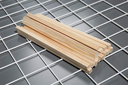 1/2 ×12 inch Square Dowel Rod Wooden, Small Hardwood Strips Unfinished Wood Squrae Sticks for Crafts DIY Projects (30 Count)