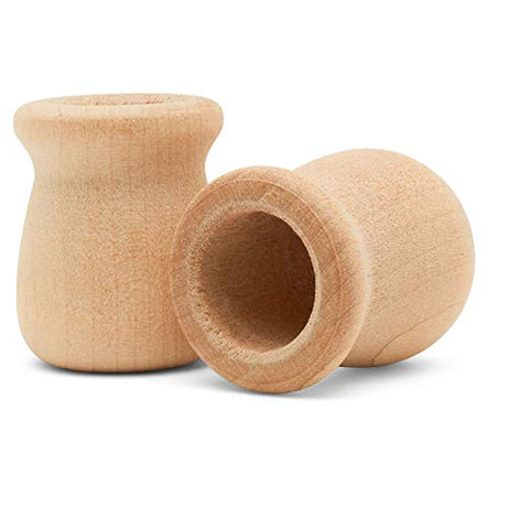 Bean Pot Candle Cups, 1-5/16 Inch, 5/8 Inch Hole, Pack of 25 Unfinished Wood Candle Holders, Wood Turnings for Crafts, by Woodpeckers Woodpeckers