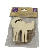 Spooky Town Wood Cutout Color-Your-Own-Ornament Halloween Craft - 3.5 Inches Tall - 8 Pieces with Twine Hangers (Black Cat) Spooky Town
