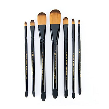 Majestic Royal & Langnickel Filbert and Oval Wash Artist Brush Set, 7-Piece - WoodArtSupply