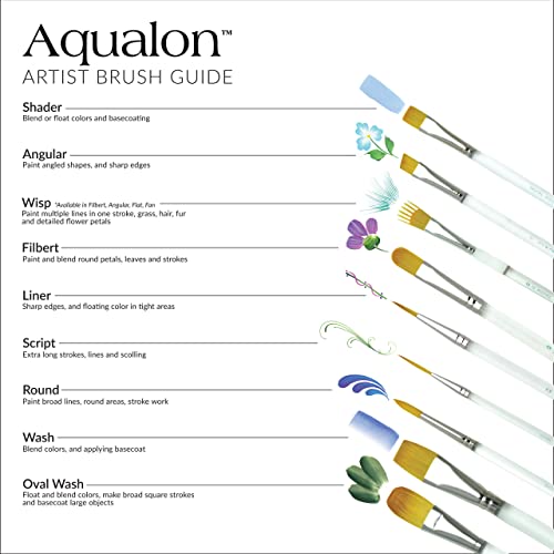 Aqualon Royal & Langnickel Angular Artist Brush Set, 7-Piece - WoodArtSupply