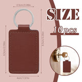 Tikjiua Rectangular Leather Key Fob Kit - 10 Pcs PU Leather Key Fobs with Rivets and Keychain Ring, Leather Keychains Holder for Keychain Making Tikjiua