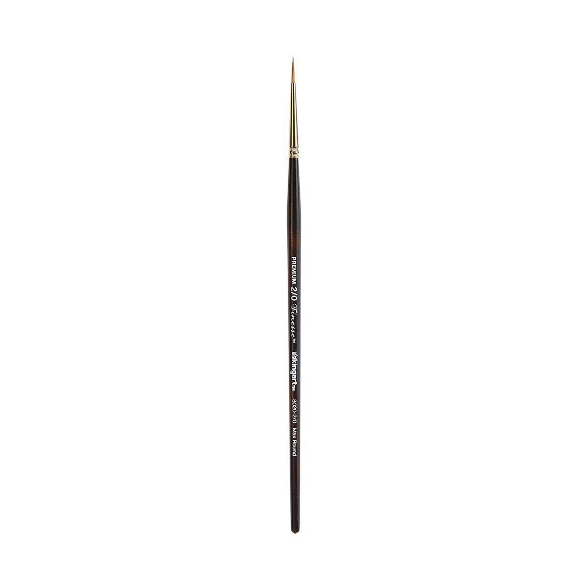 KINGART 1010C Premium 10 Pc. / Sizes Finesse 8020 Series Ultra Round Watercolor Artist Brush Set, Synthetic Kolinsky Sable Blend, Short Handle, Gift KINGART