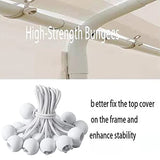 Rutile 12'x20' Carport Replacement Top Canopy Cover for Car Garage Shelter Tent Party Tent with Ball Bungees White (Only Top Cover, Frame is not WoodArtSupply