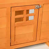 PawHut 118" Extra Large Chicken Coop with Asphalt Roof, Wooden Hen Run with Slide-Out Tray and Nesting Box, Chicken Hutch for 3-6 Chickens, Orange PawHut