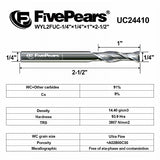FivePears Up Cut Spiral Router Bit for CNC, 1/4 inch Cutting Diameter and 1 inch Cutting Length 1/4 inch Shank Carbide End Mill Router Bit for Wood FIVEPEARS