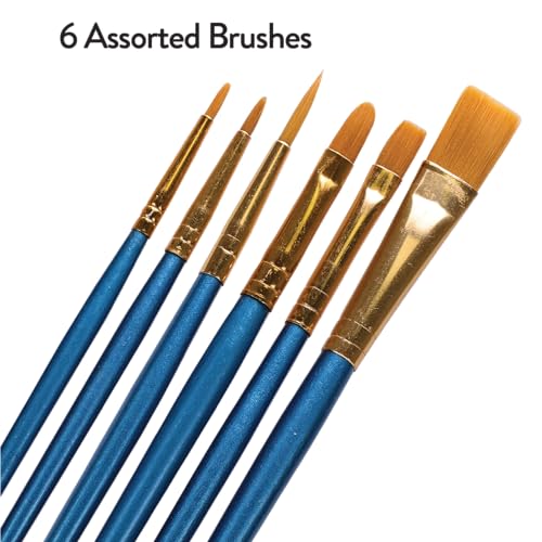 RoseArt Acrylic Paint Set with Brushes, 24 Color Acrylic Paint 2-Ounce Bottles each with 6pc Brush Set RoseArt