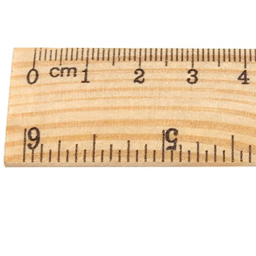 144 PCS 6 Inch 15 cm Wooden Rulers, 2 Scales Accurate Wood School Ruler Double Sided Wood Measuring Tool for Students, Crafts, Office, Home Uses MUKCHAP