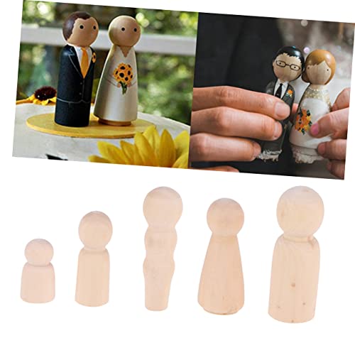 VILLCASE 10pcs Wooden People Shapes Wooden People Toys Wooden Peg People Unfinished Wooden Family Peg Dolls Wooden People Figures Kids Mannequin DIY VILLCASE