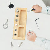 14 Pcs Kids Montessori Screwdriver Board Set, Wooden Screw Driver Activities Tools Montessori Toys for 3 4 5 Year Old, Basic Skills Educational Yowlieu