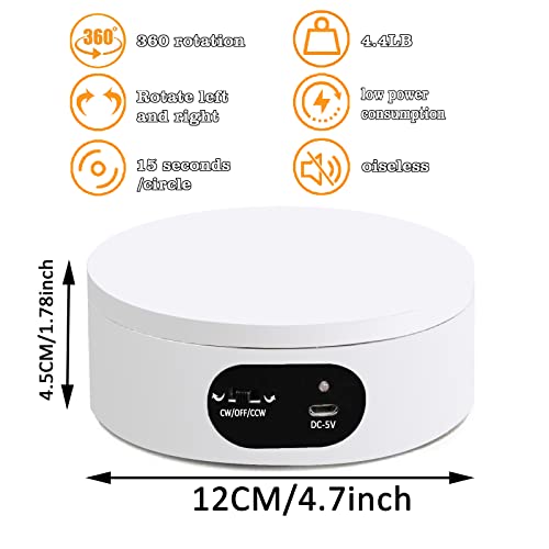 YVV Turner Cup Rotating Display Stand for Epoxy Glitter Tumbler, 360 Degree Automatic Mute Rotating Turntable for Photography Products Tumbler Making YVV