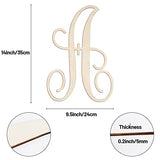 Cursive Wooden Letters A for Wall Decor 14 Inch Large Wooden Letters Unfinished Monogram Wood Letter Crafts Alphabet Sign Cutouts for DIY Painting Focal20