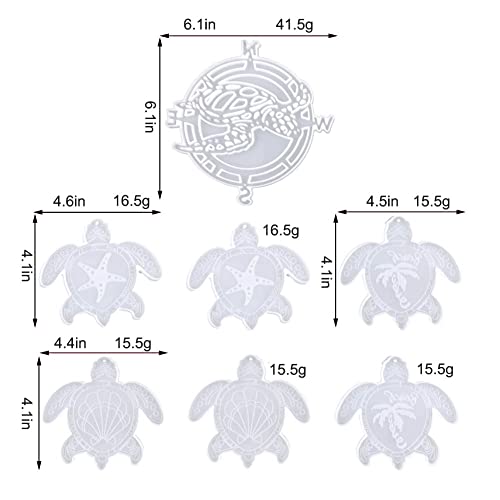 Wind Chimes Resin Molds Silicone Kit Bundle, Sea Turtle Epoxy Mold Wind Bell Silicone Moulds for Home Outdoor Indoor Decorations DIY Crafts KABAKE